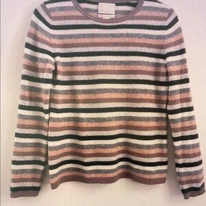 Cynthia Rowley Cashmere Stripe Crewneck Sweater | Size Medium